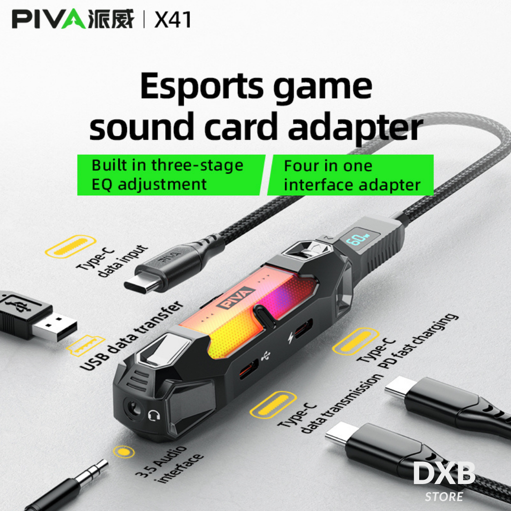 PIVA 4 in 1 Game Sound Card Adapter
