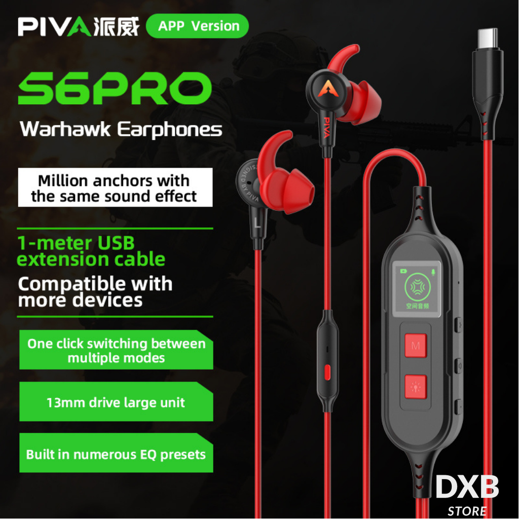PIVA S6 PRO Gaming Earphones