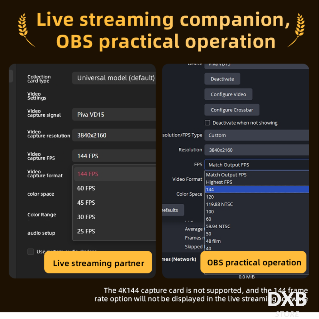 PIVA VD15 Video Capture Card 4K RGB VRR