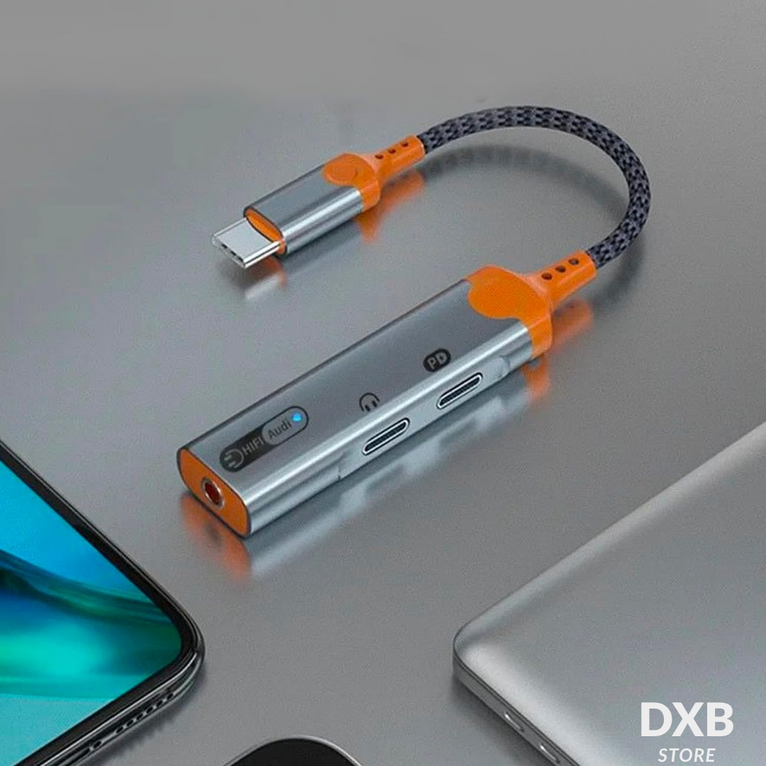 Sarafox 3in1 Type-C Adapter – Audio + Charging