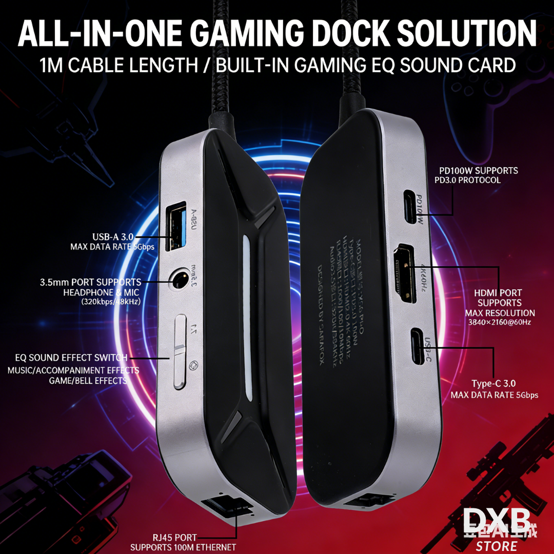 Sarafox XS6 Gaming Hub – 6in1 Type-C