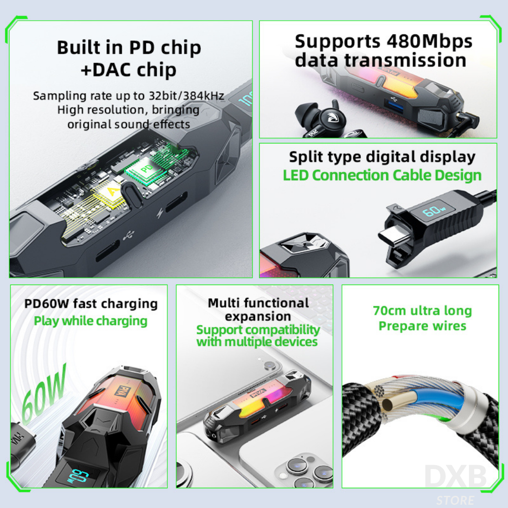 PIVA 4 in 1 Game Sound Card Adapter