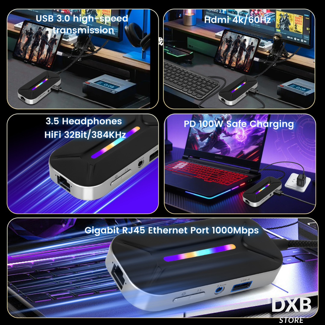 Sarafox XS6 Gaming Hub – 6in1 Type-C